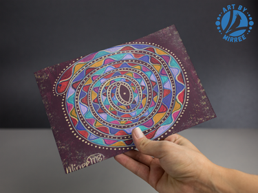 Resting Place of Rainbow Serpent Universal Spirit Dreaming Aboriginal Art A6 PostCard Single by Mirree